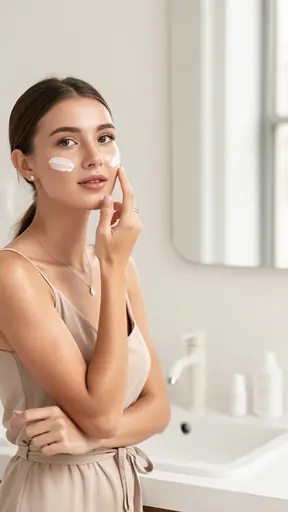 mains posées sur la poitrine dans une cuisine calme ambiance douce et naturelle