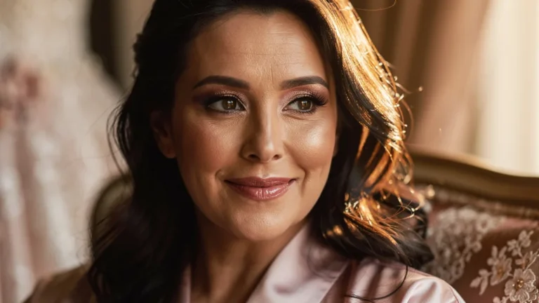 Portrait hyper-réaliste maquillage pour mariage après 12h, beauté naturelle et tenue élégante féminine